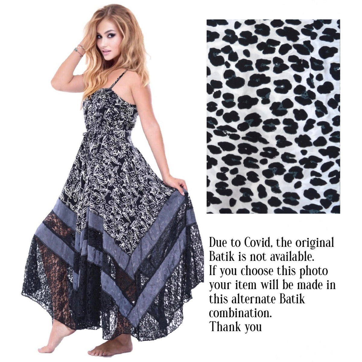 Ryleigh Beautiful Boho Batik Lace Maxi Dress