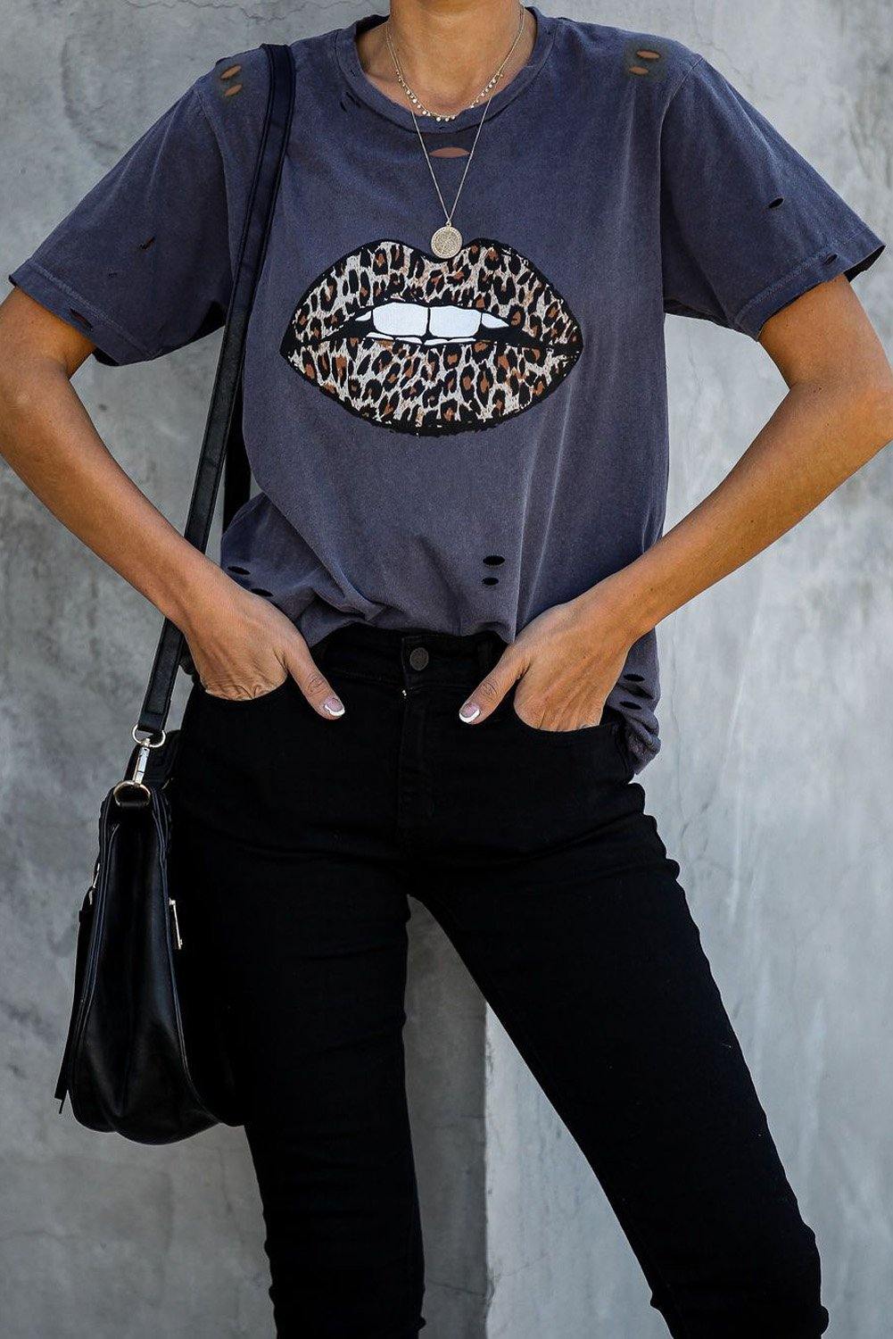 Scarlett Leopard Lip Cotton Tee