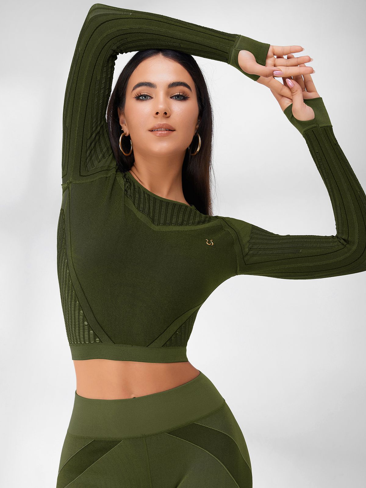 High-waist Fishnet Knitted Seamless Leggings