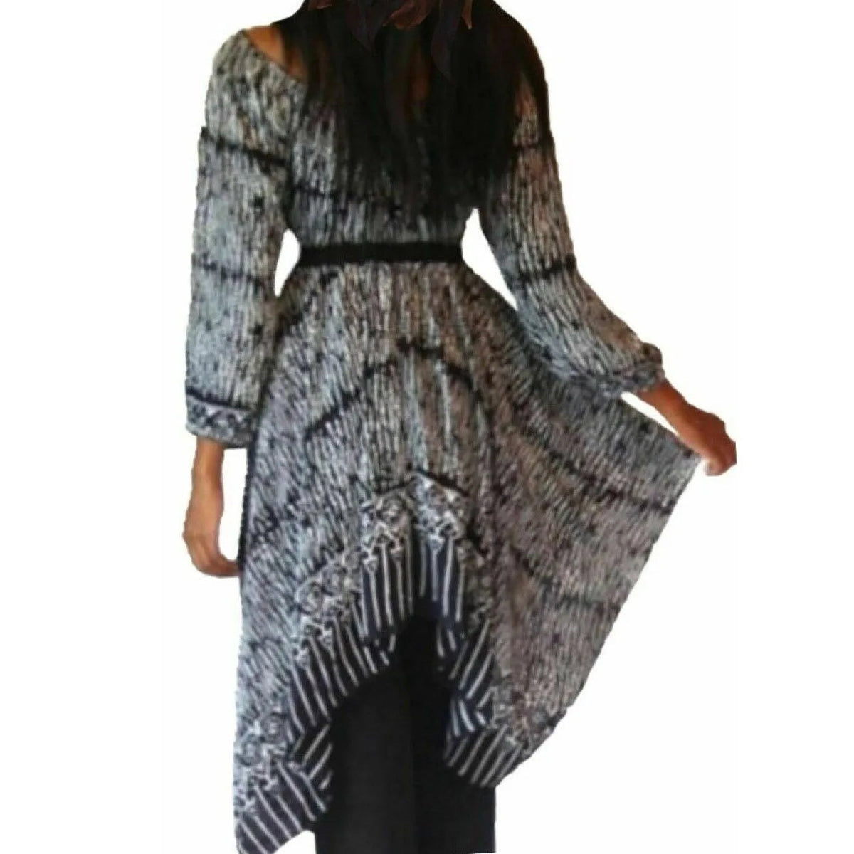 Layla Batik Print  with 3/4 Sleeves Peasant Gypsy Blouse