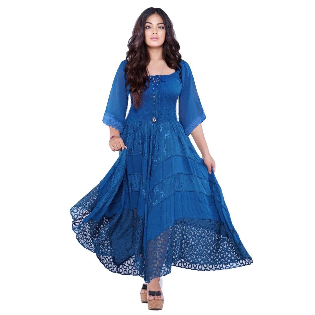 Emory Hippie Smocked Waist Wedding Dress