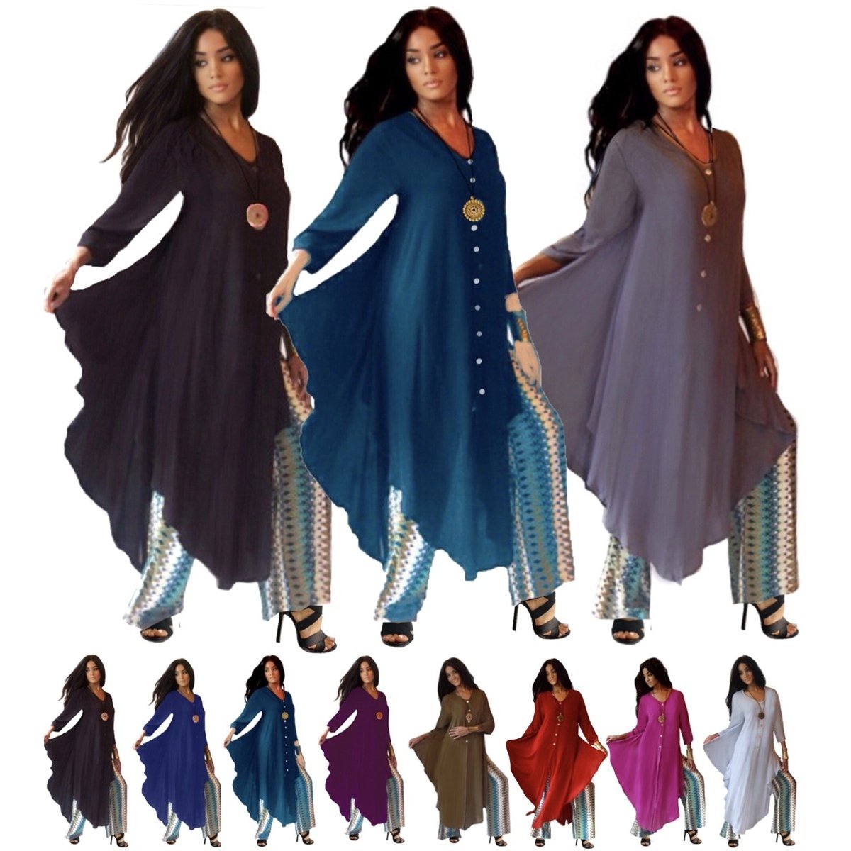 Vicki Gorgeous Longline Lagenlook Tunic Shirt