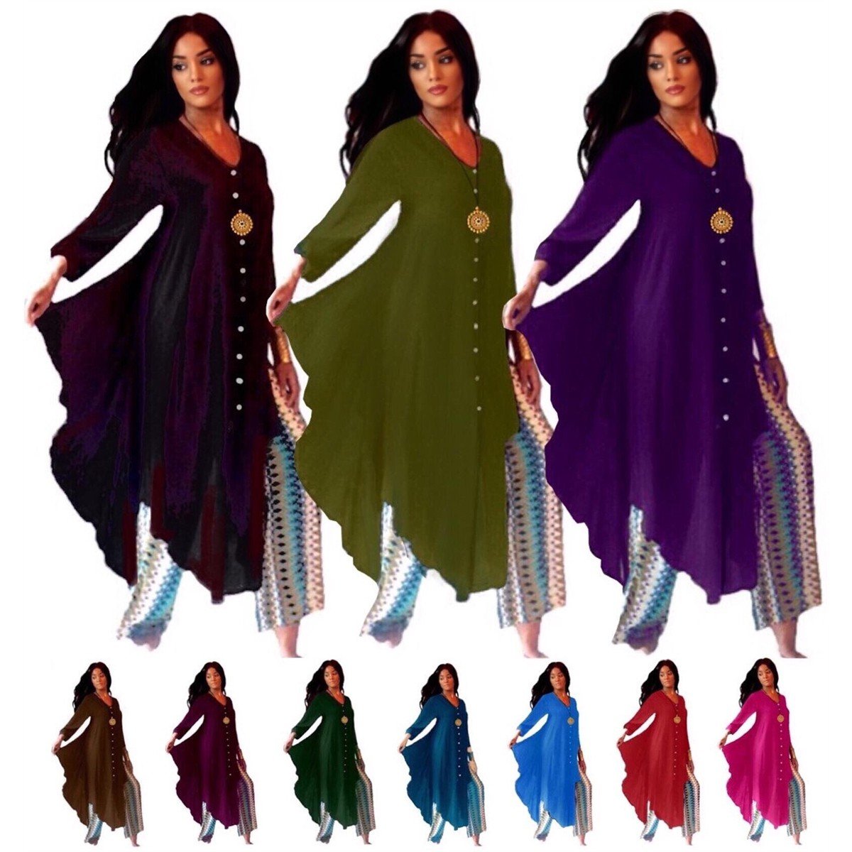 Naomi Gorgeous Longline Lagenlook Bohemian Top Shirt