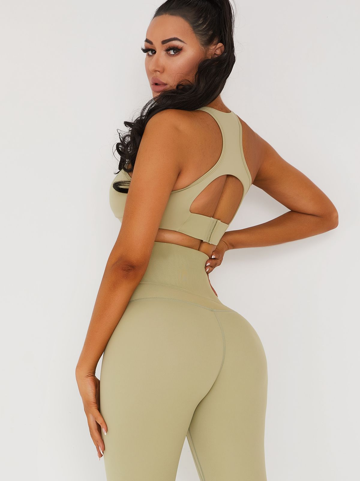 Hollow Beauty Back Racerback Bra V-neck Sports Bras