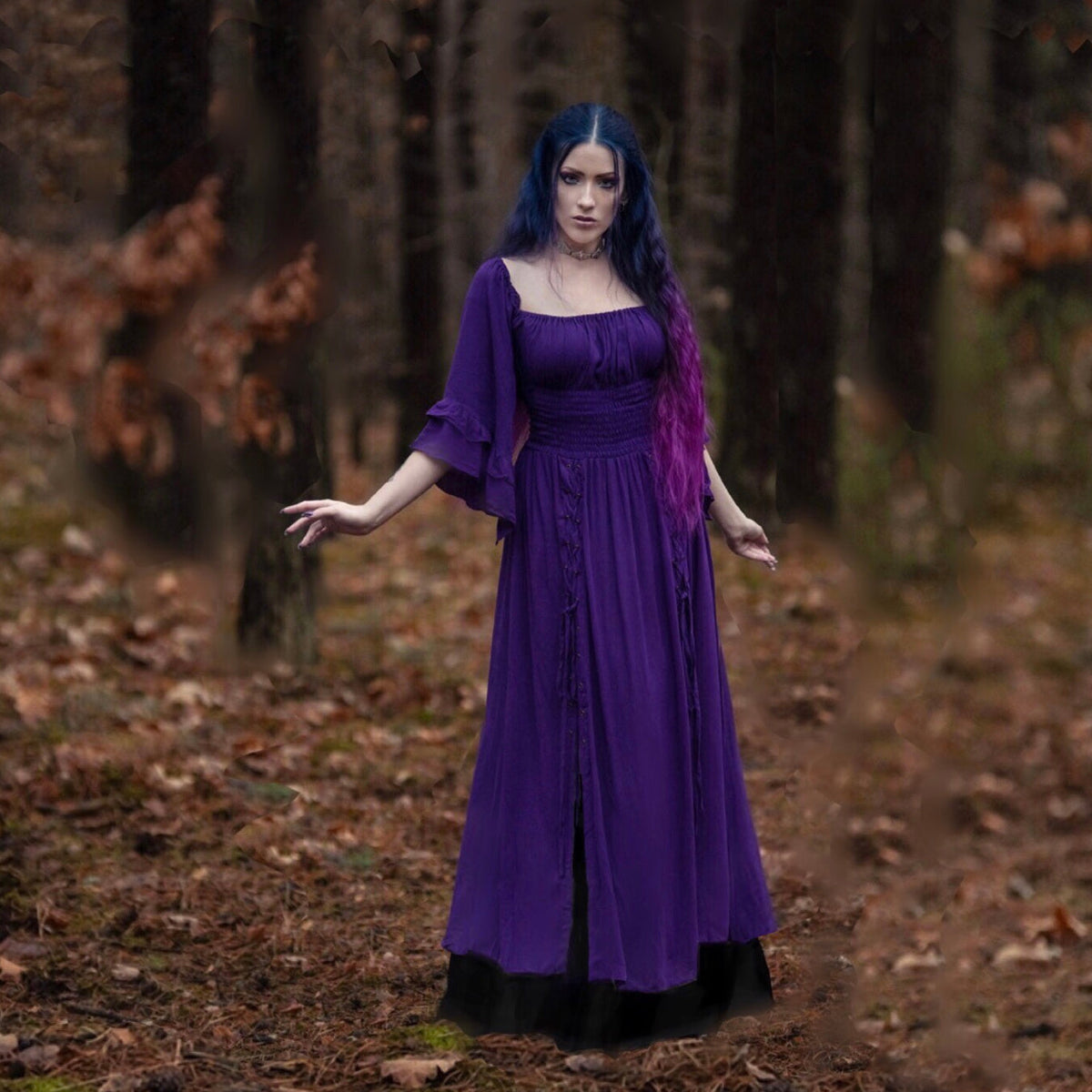 Rylan Smocked Waist Square Neckline Ren Faire Maxi Dress