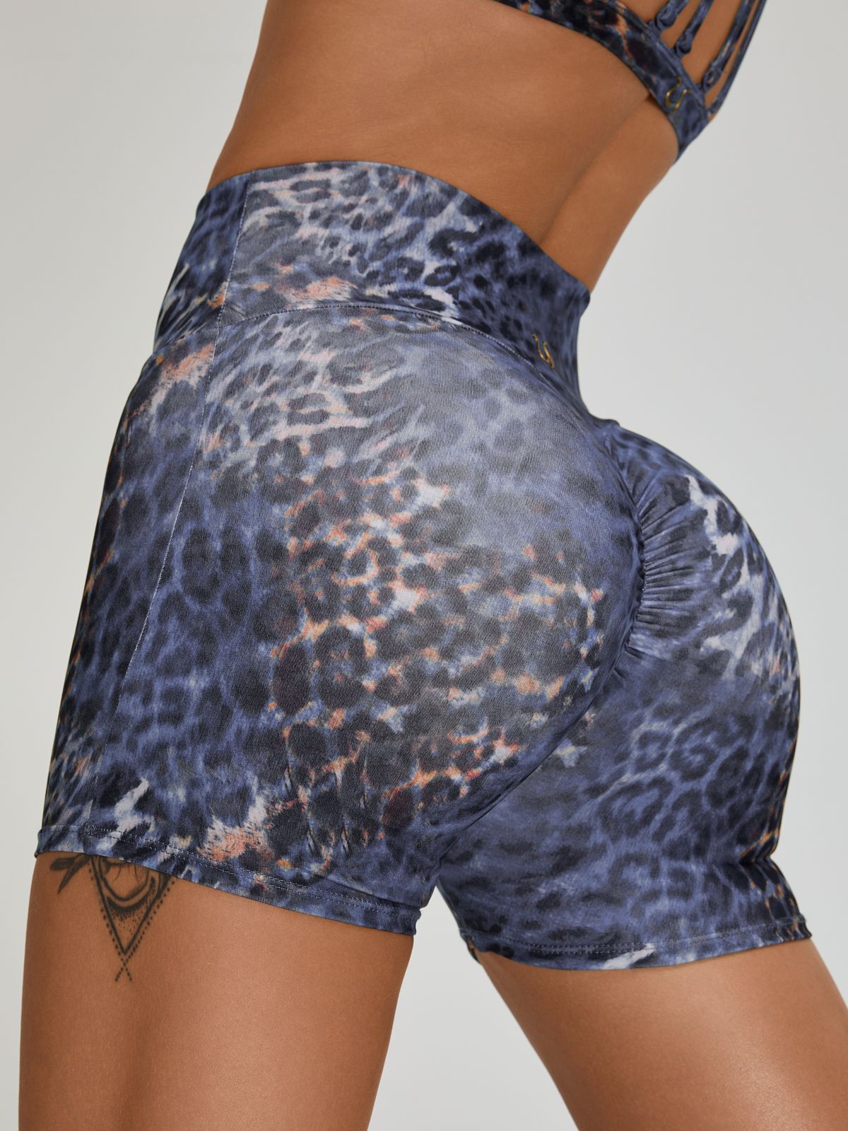 Leopard Print Cross Back Sports Bras