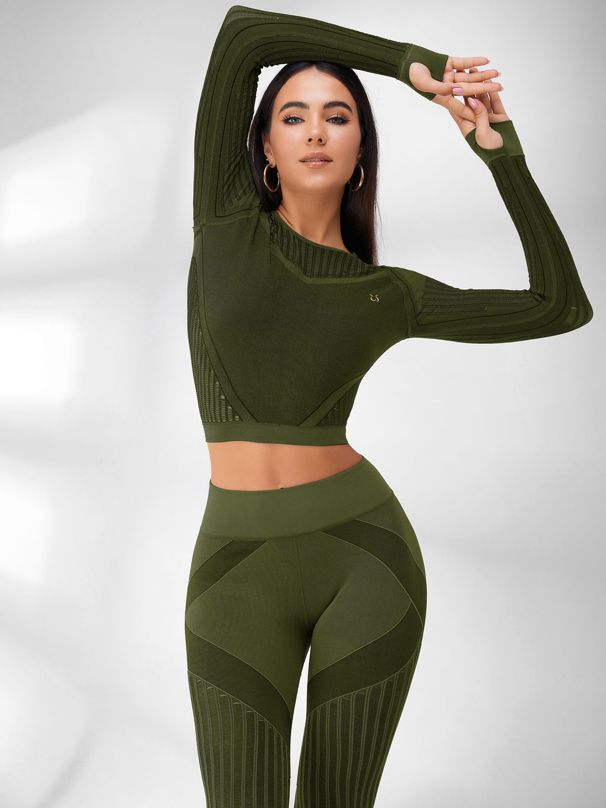Fishnet Knitted Seamless Long Sleeves