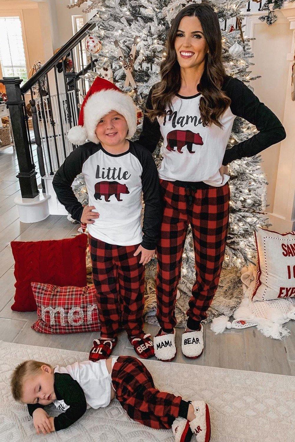 Josie Plaid Print Mama's Holiday Home Loungewear Set