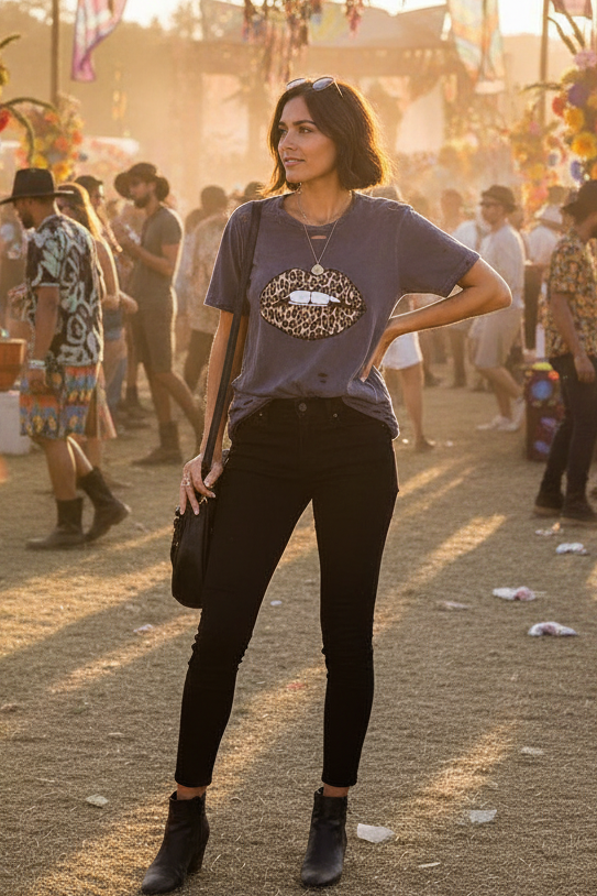 Scarlett Leopard Lip Cotton Tee