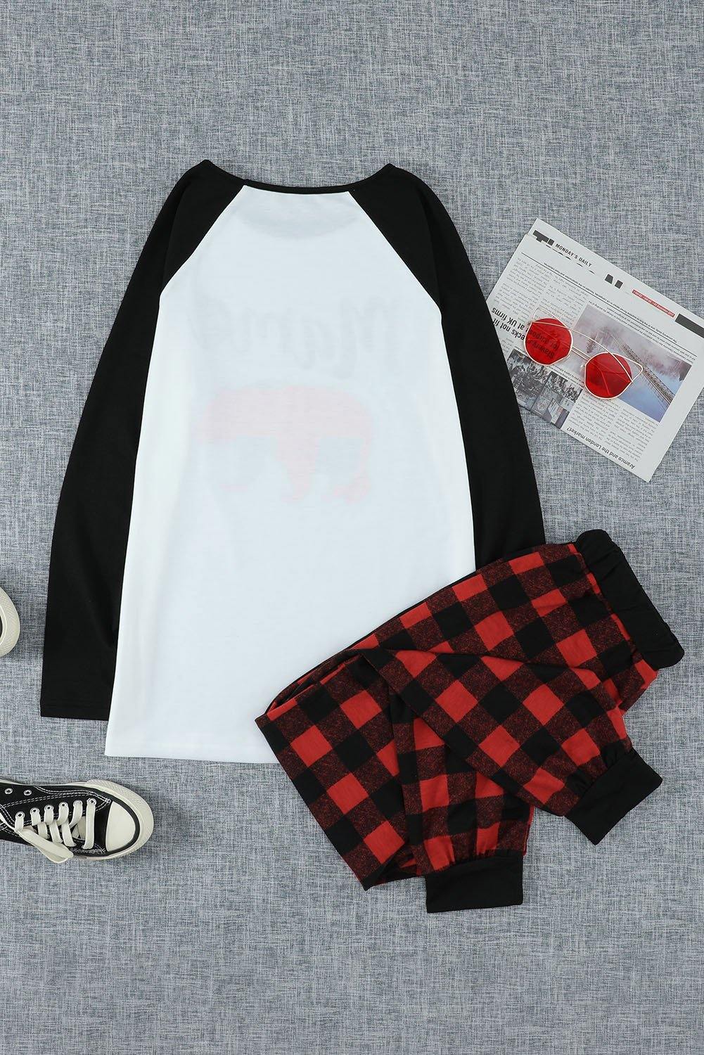 Josie Plaid Print Mama's Holiday Home Loungewear Set