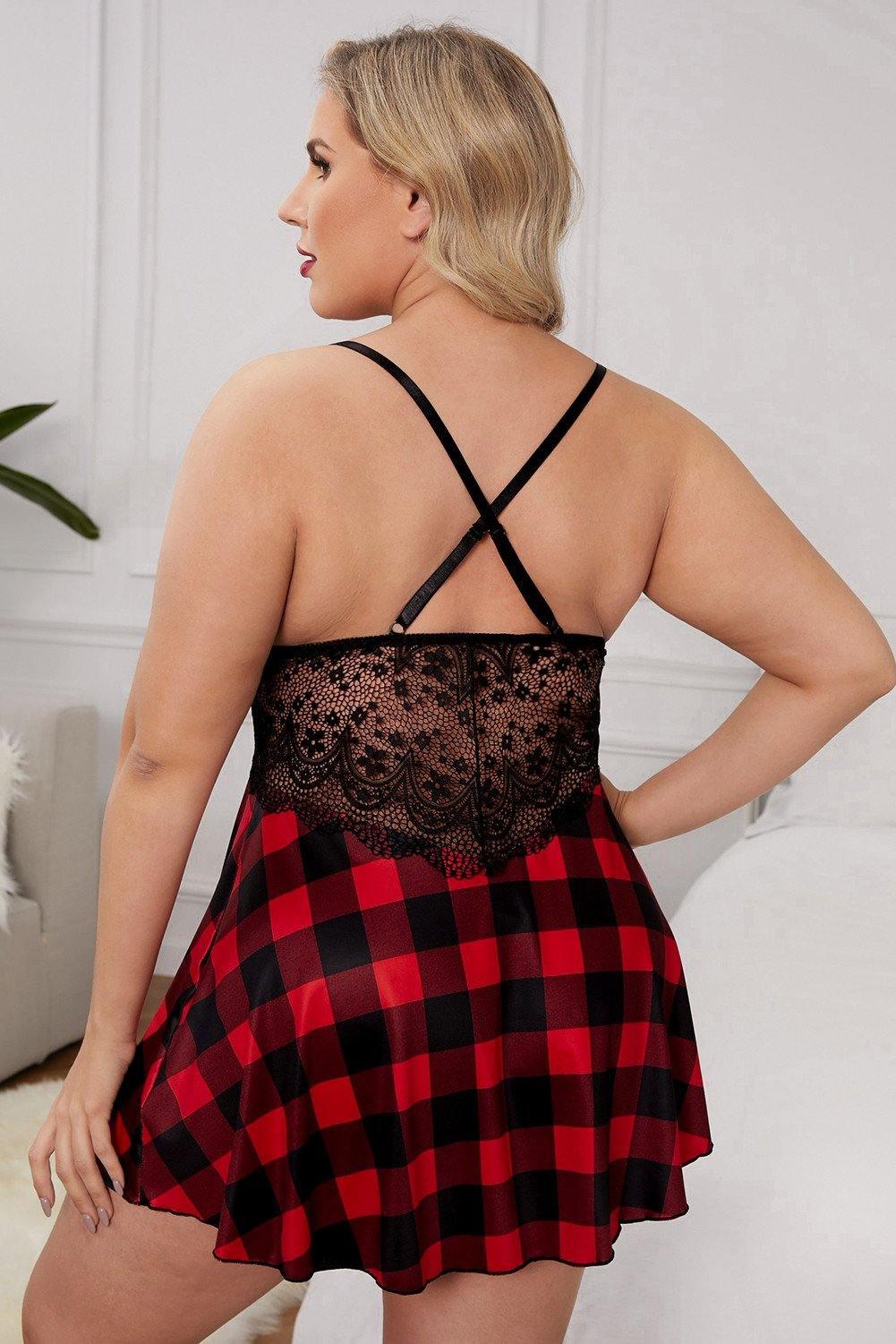 Khloe Lace Bra Splicing Floral Babydoll