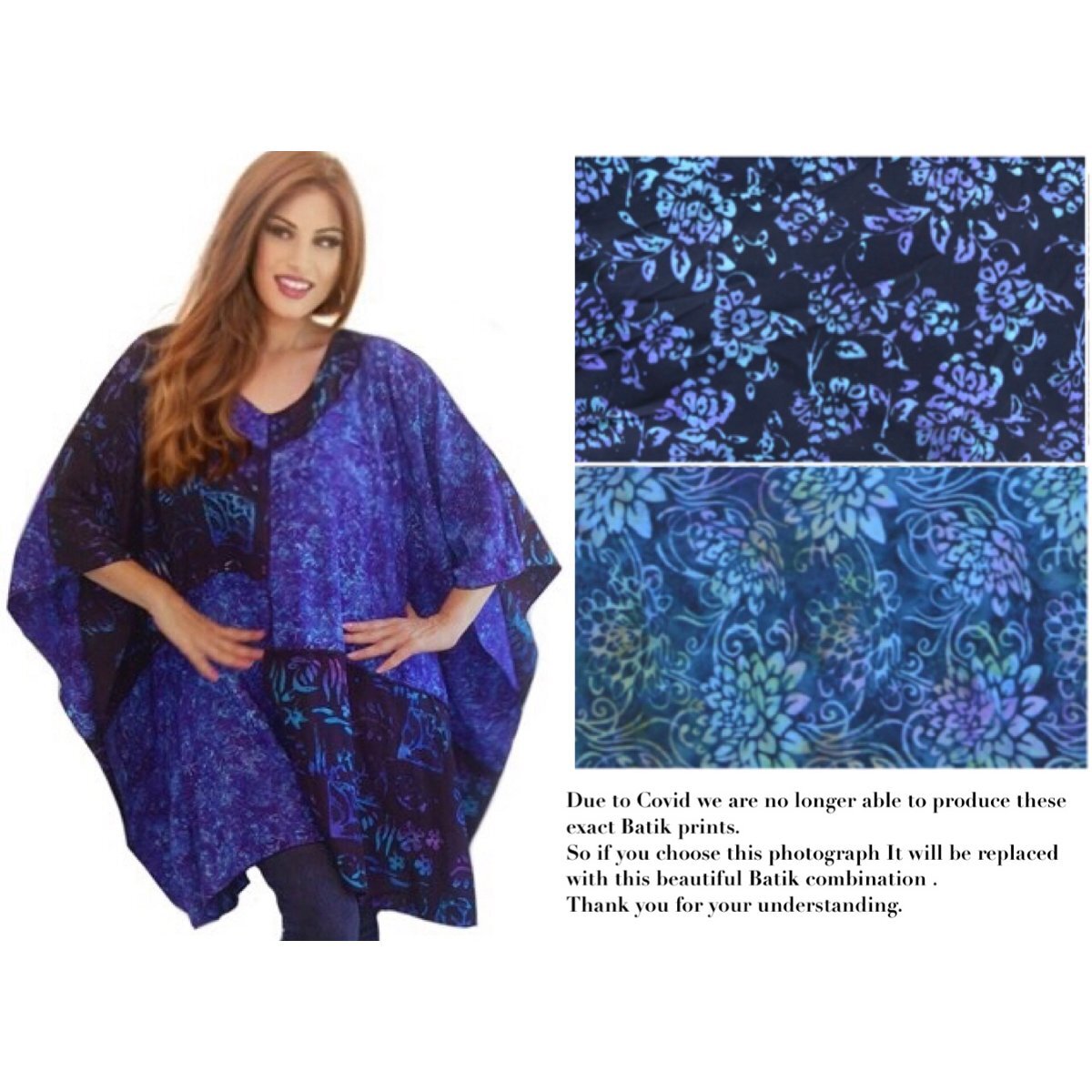 Addilynn V-Neck Bohemian Art Batik Patch Poncho Shirt