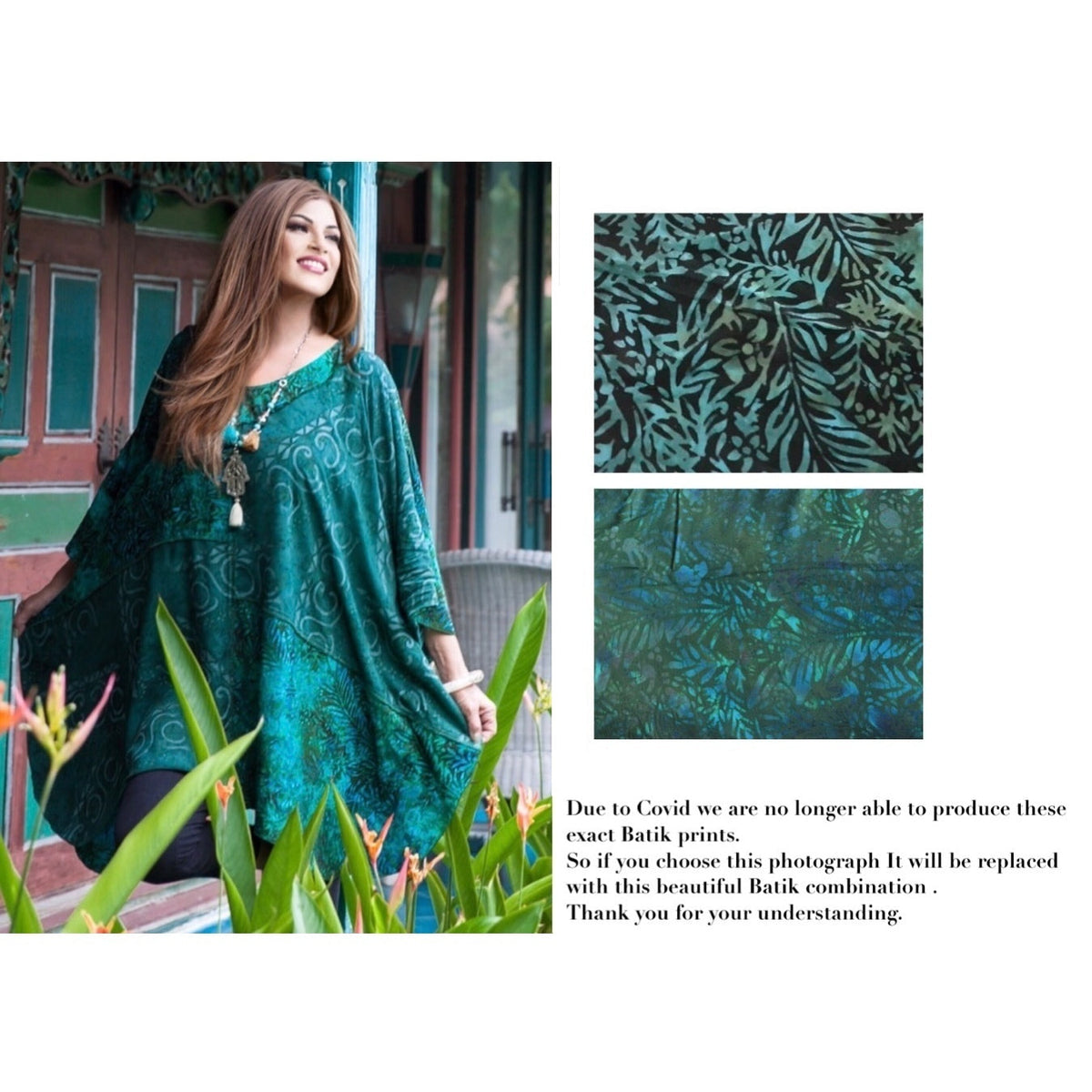 Addilynn V-Neck Bohemian Art Batik Patch Poncho Shirt