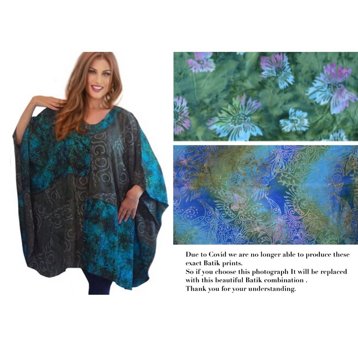 Addilynn V-Neck Bohemian Art Batik Patch Poncho Shirt