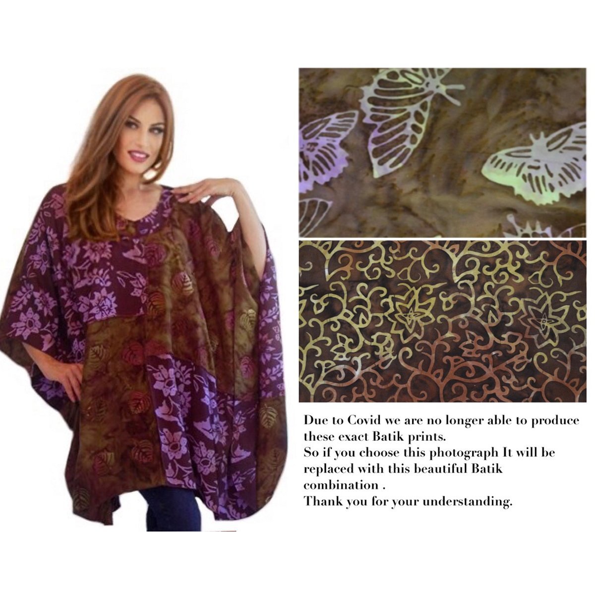 Addilynn V-Neck Bohemian Art Batik Patch Poncho Shirt