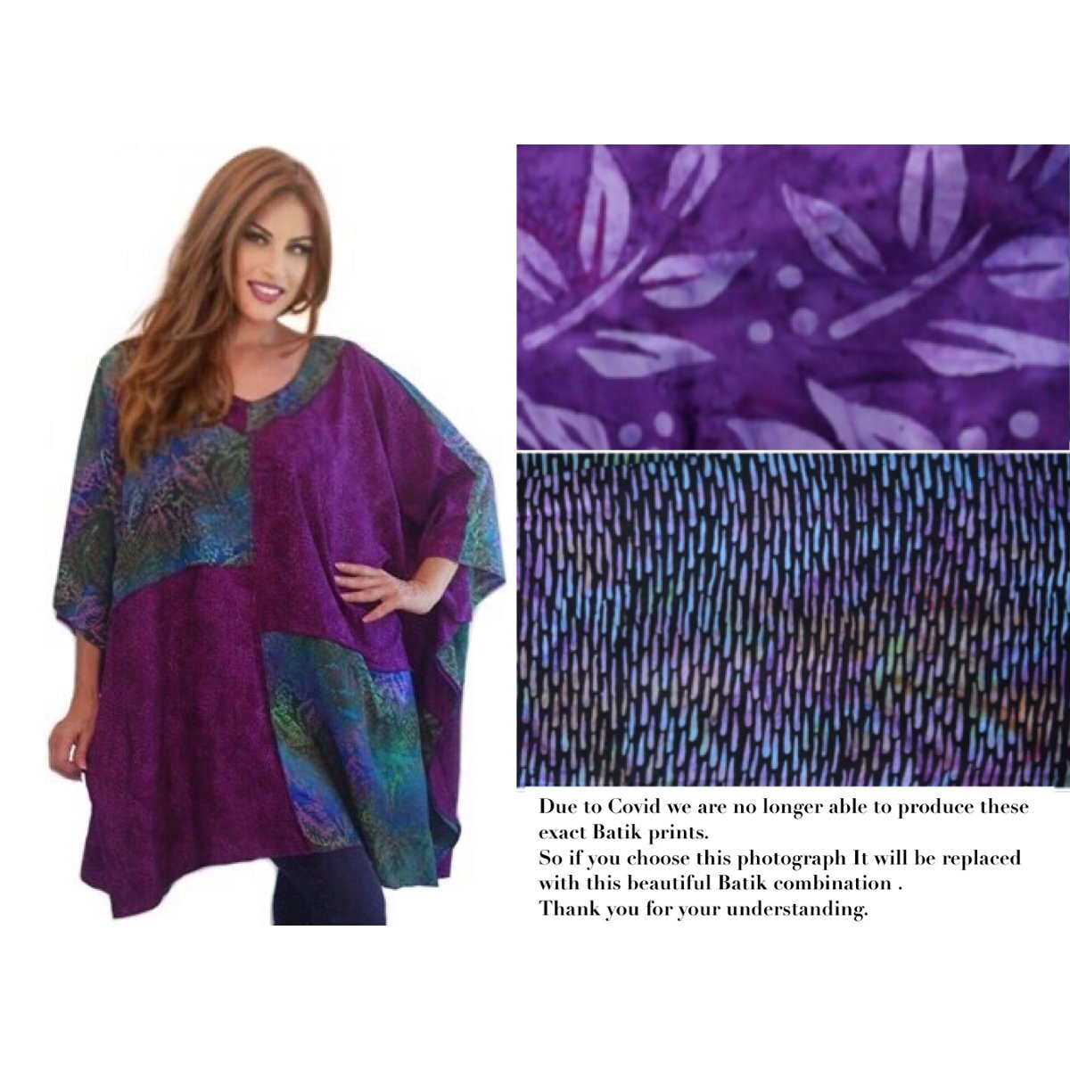 Addilynn V-Neck Bohemian Art Batik Patch Poncho Shirt
