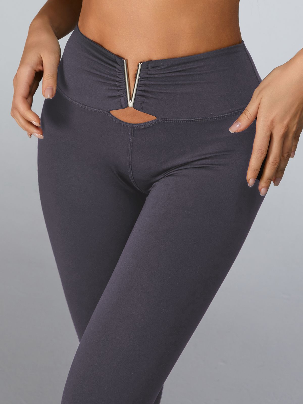 Cutout V Shape Metal Tracksuit