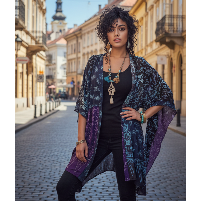 Amelia Batik Patch Gauzy Jacket