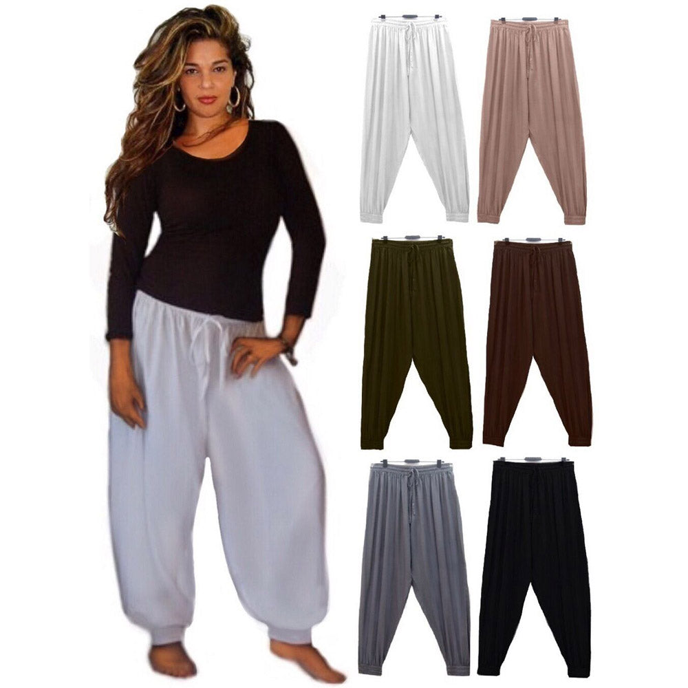 Olive Boho Drawstring Harem Pants