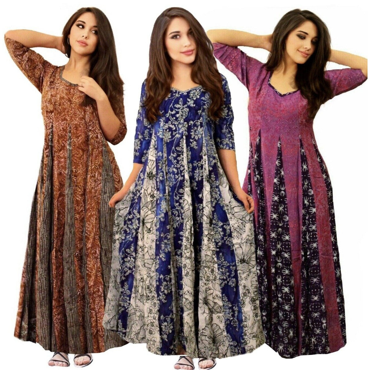 Sharon Sweetheart Neck Triangle Insets A Line Maxi Dress