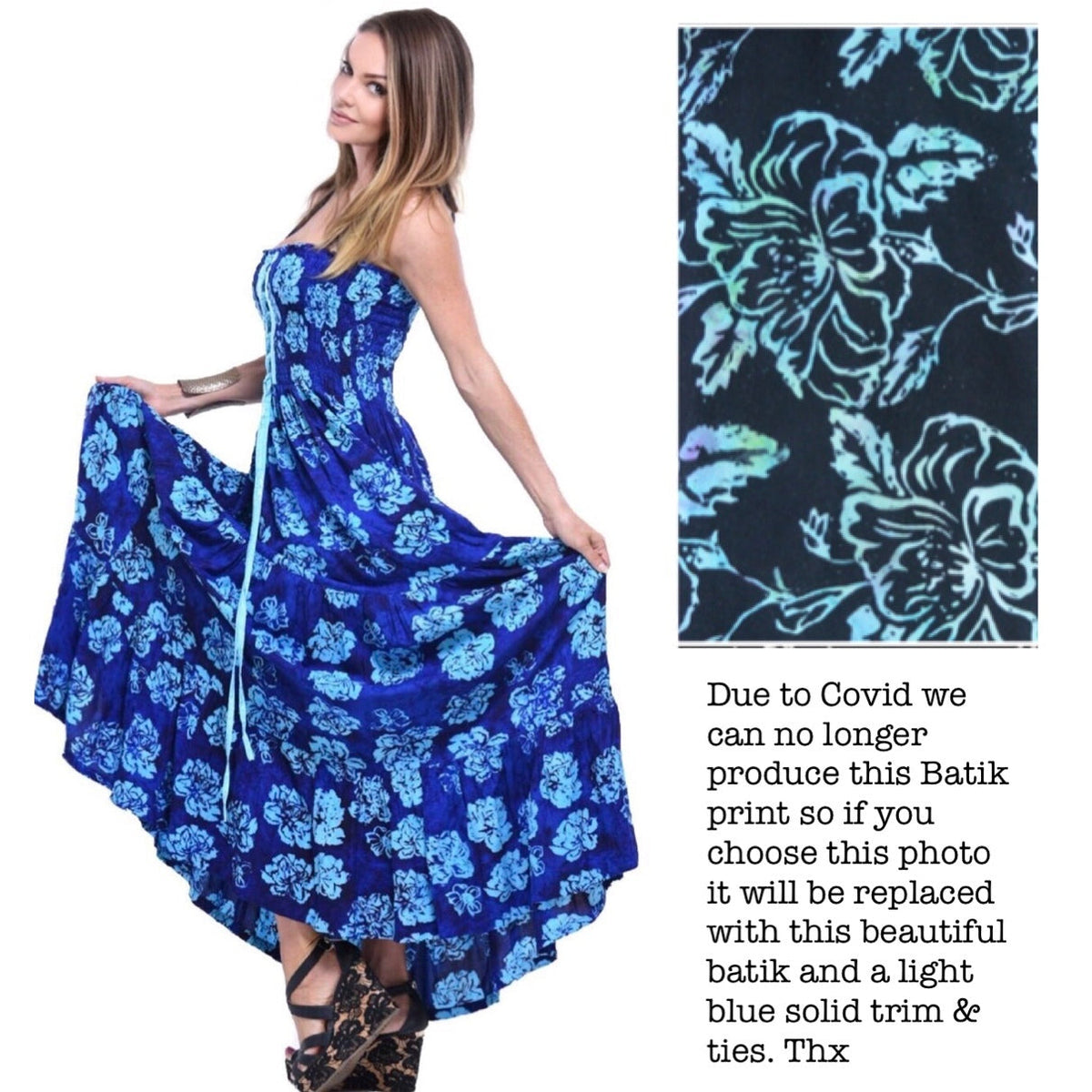Penelope Batik Tie Dye Smocked Croset Maxi Sundress