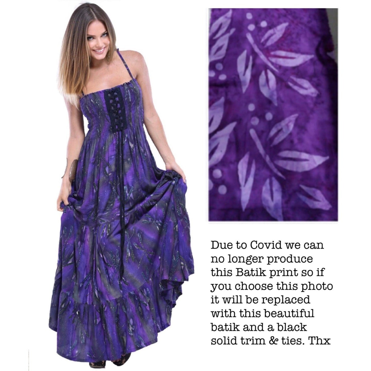 Penelope Batik Tie Dye Smocked Croset Maxi Sundress
