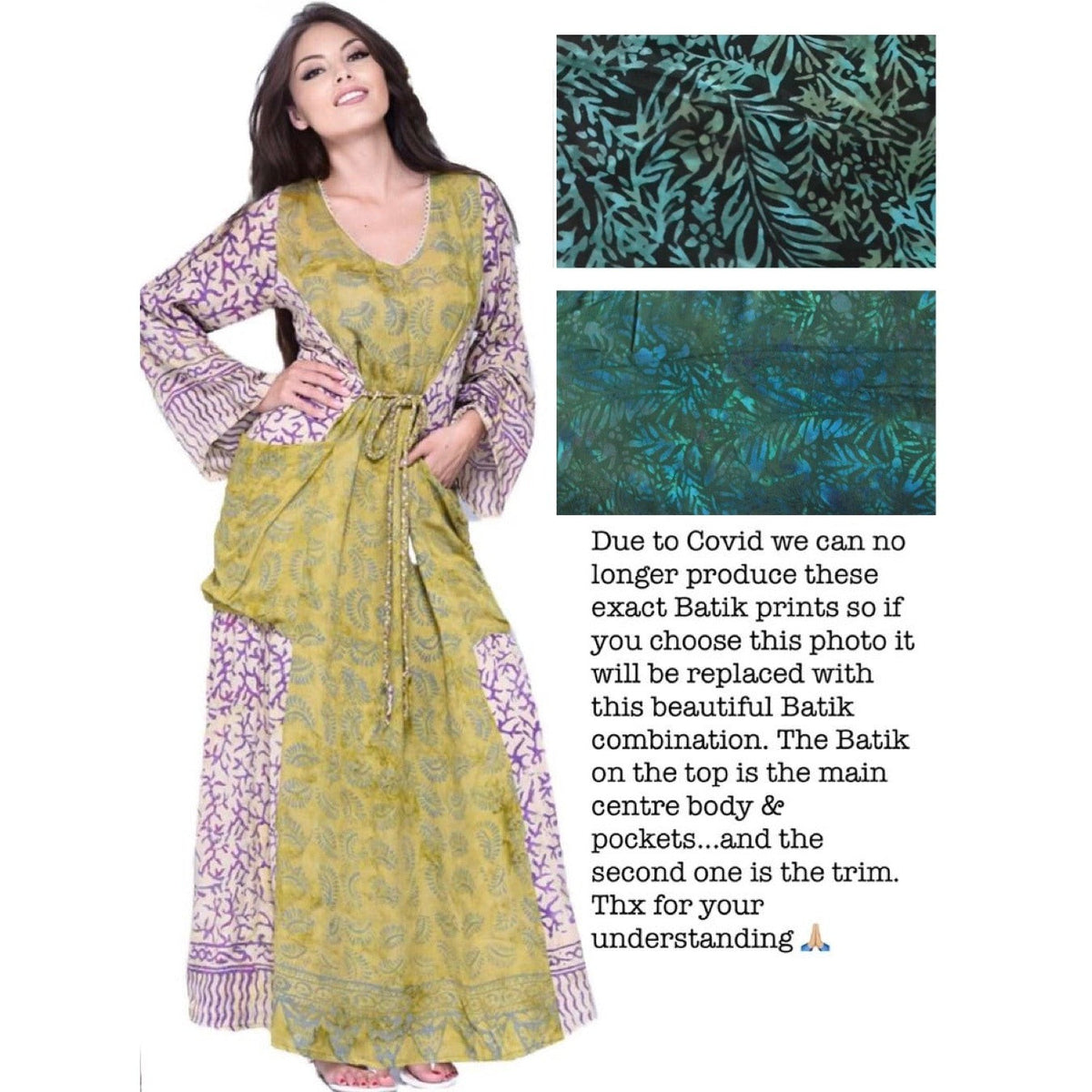 Arianna Batik Art To Wear Boho Maxi Dress