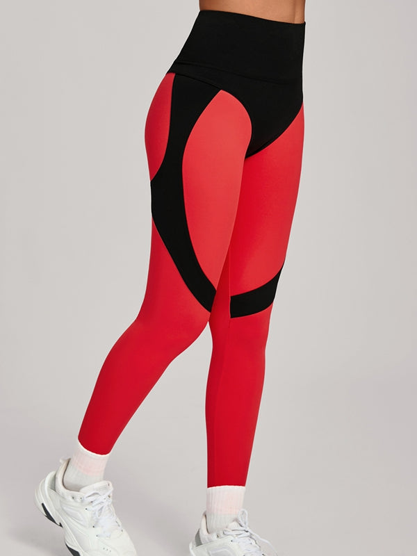 Contrast Color Push Up Yoga Leggings