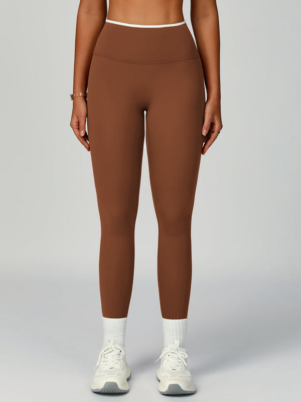 Contrast Color Stripe High-rise Flare Leggings