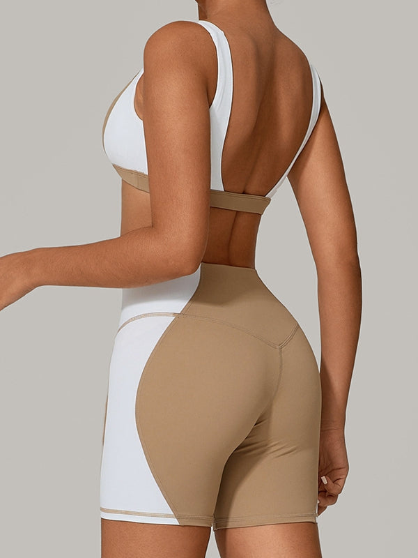 Contrast Color Short Tracksuit