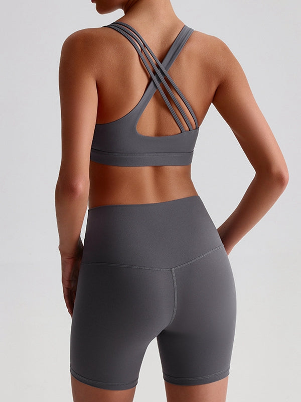 Cross Back Hip-lift Short Tracksuit