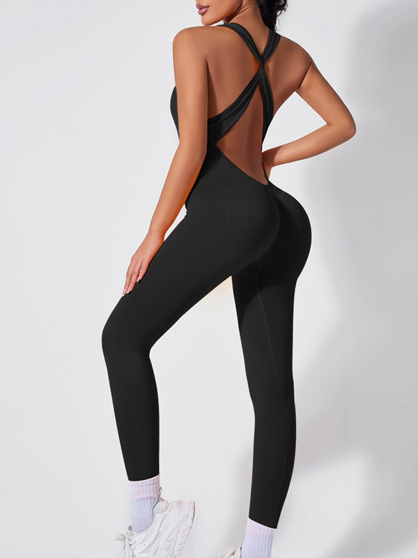 Cross Back Scrunch Bum Jumpsuit