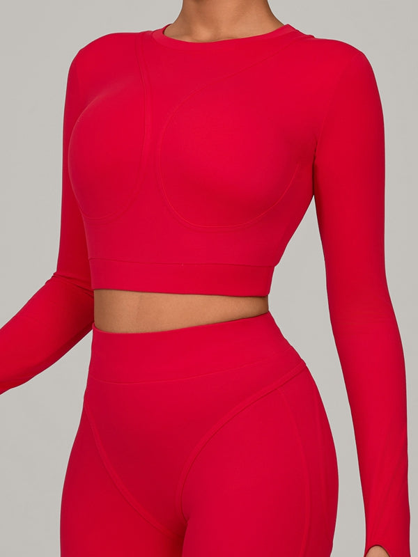 Gather-breasts Thumbhole Long Sleeves