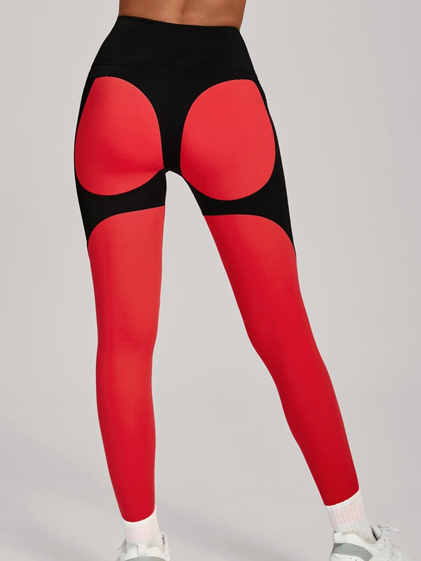 Contrast Color Push Up Yoga Leggings