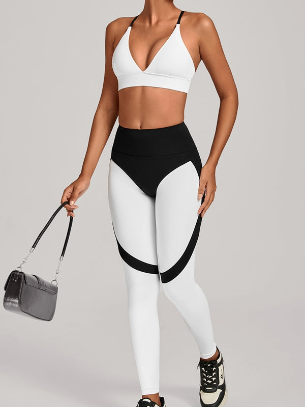Contrast Color Push Up Tracksuit