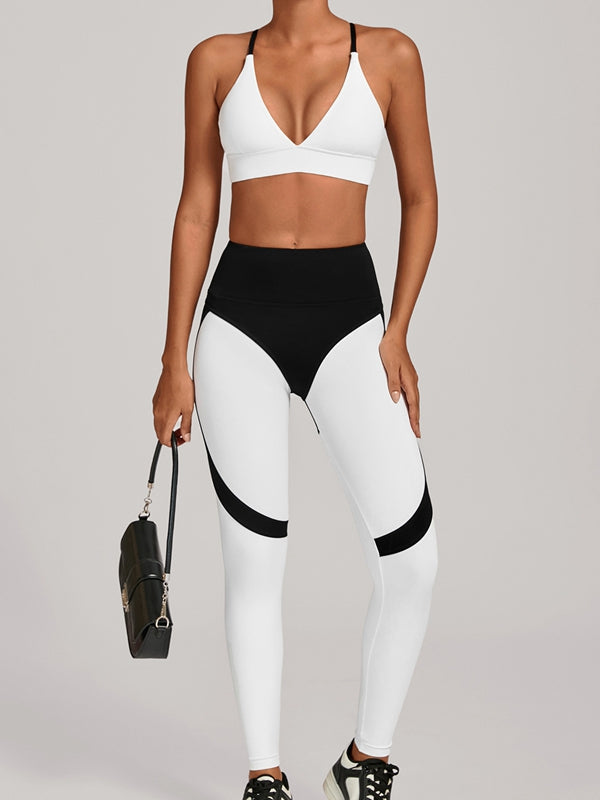 Contrast Color Push Up Tracksuit