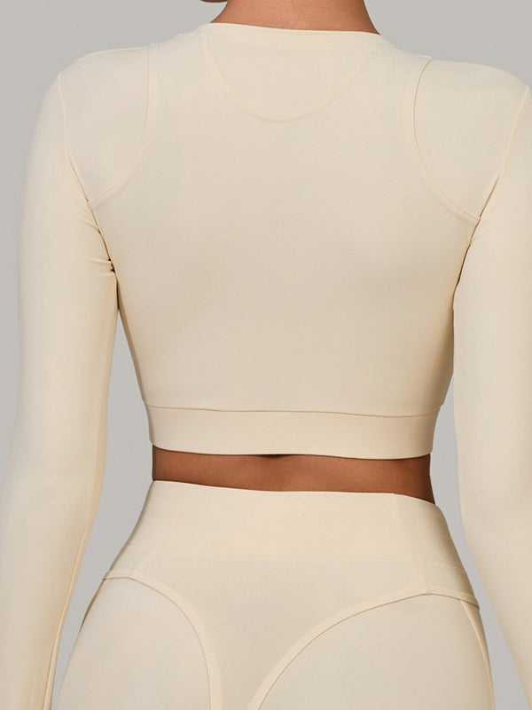 Gather-breasts Thumbhole Long Sleeves