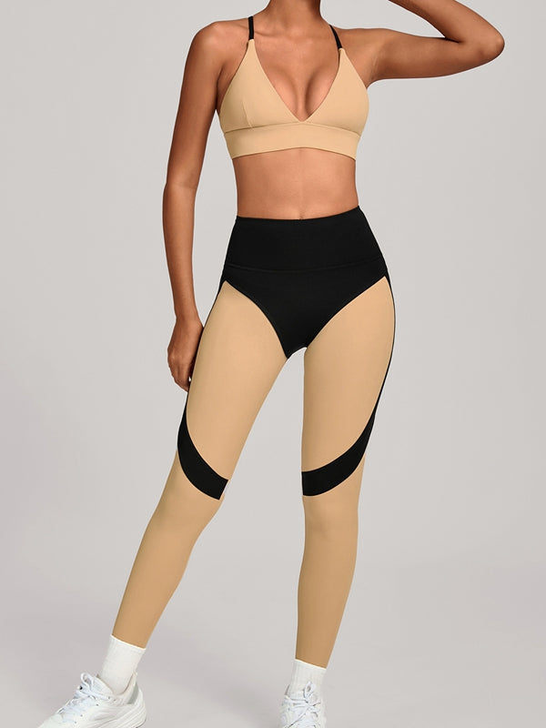 Contrast Color Push Up Tracksuit