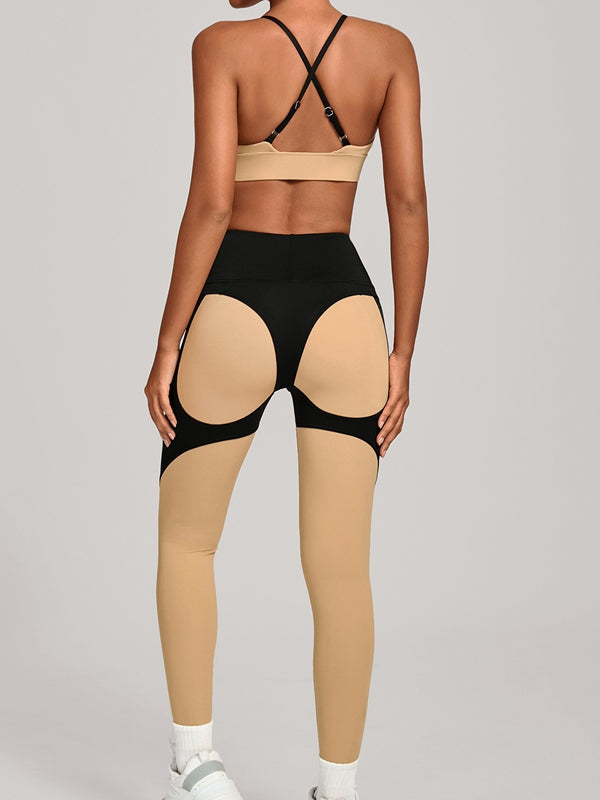 Contrast Color Push Up Tracksuit