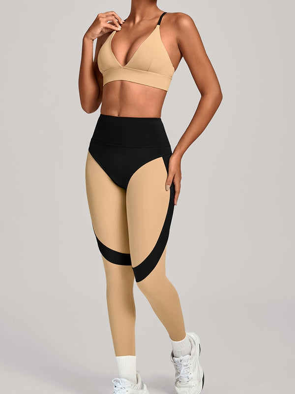 Contrast Color Push Up Tracksuit