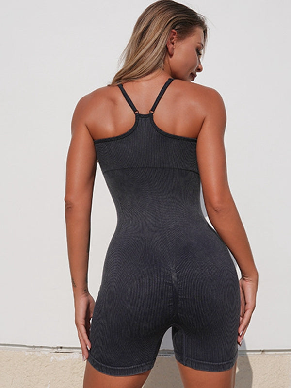 Faux Denim Scrunch Bum Romper