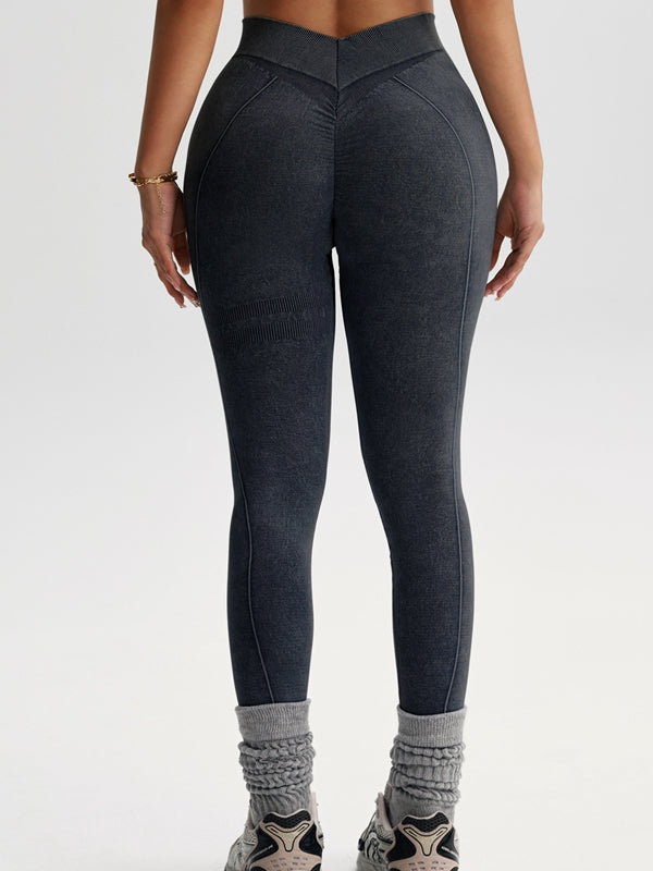 Deep V Back Tie-dye Leggings