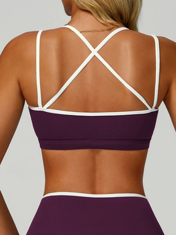 Contrast Color Stripe High-rise Flare Leggings