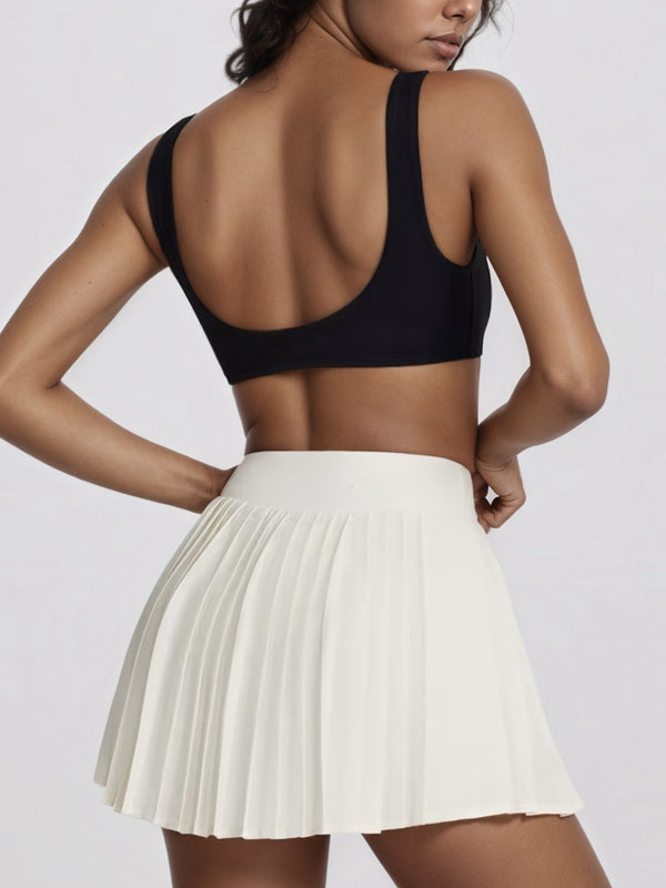 Contrast Color Twist 2 in 1 V Shape Waist Skirt