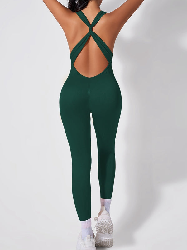 Cross Back Scrunch Bum Jumpsuit