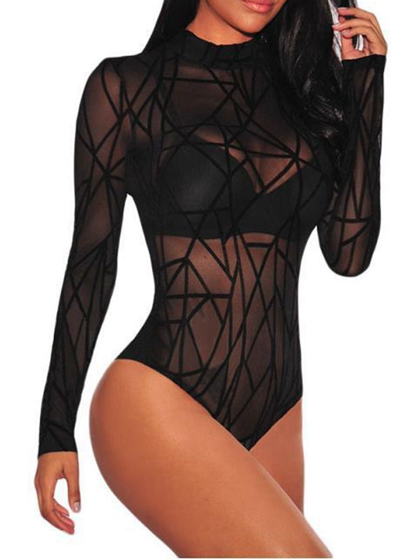 Leopard Print Mesh Bodysuit
