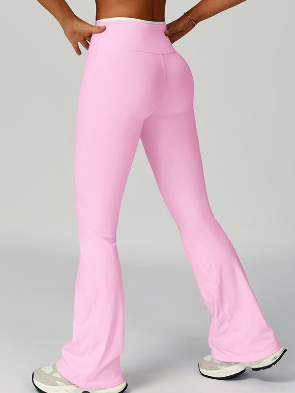 Contrast Color Stripe High-rise Flare Leggings