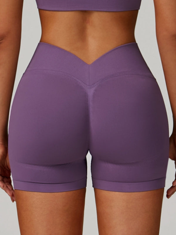 Deep V Back Seamless High-rise Short Tracksuit