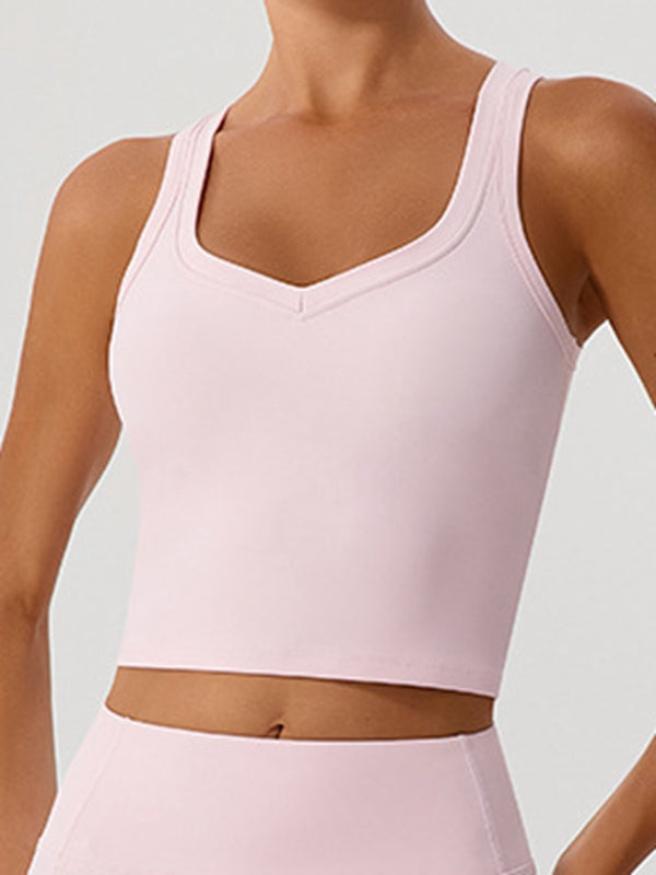 Big Heart Shape Cross Back Sports Bras