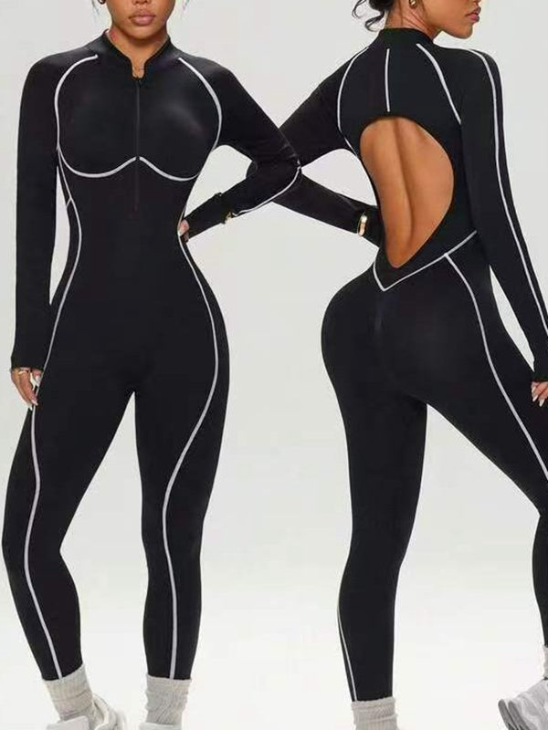 Backless Zipper Jumpsuit